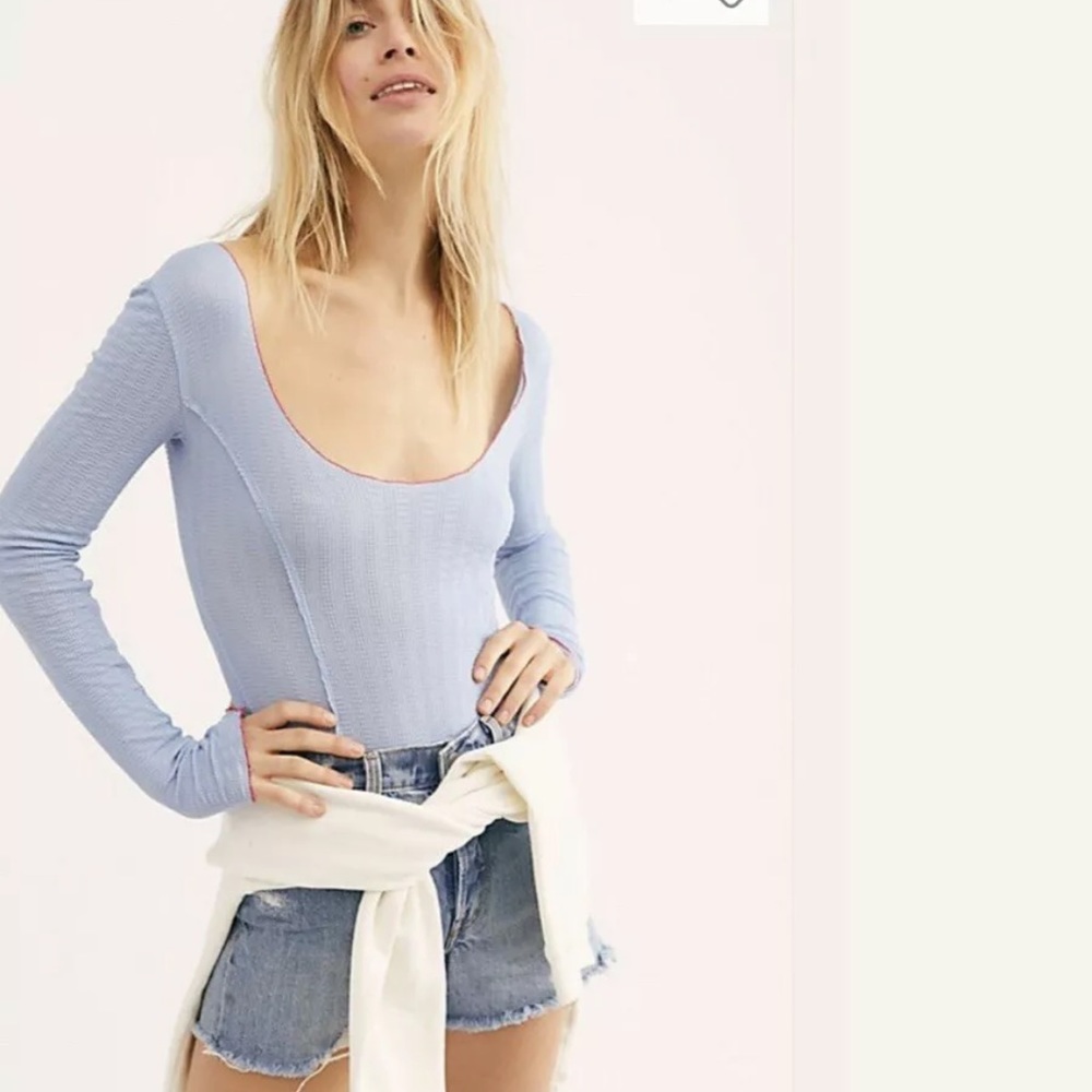 Free People Nikita Bodysuit in sky blue